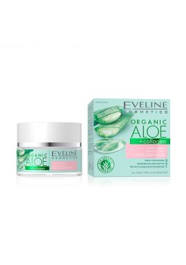 EVELINE ORGANIC ALOE+COLAGEN Moisturizing and soothing face cream-gel, 50ML