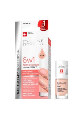EVELINE NAIL CONDITIONER 6in1 CARE AND COLOR NUDE 12ml.